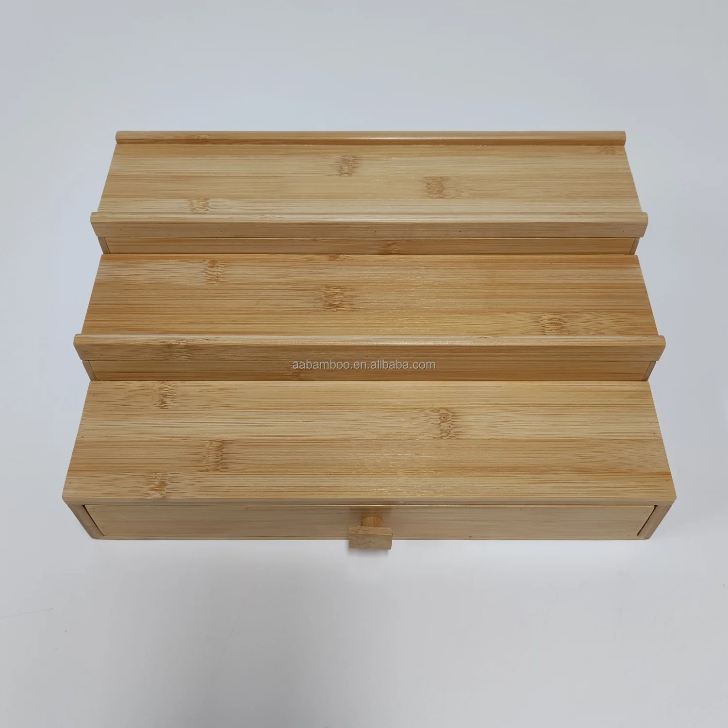 Home perfume wooden bamboo 3 tier storage stand holder organizer for men, luxury wooden perfumes display stand storage shelves