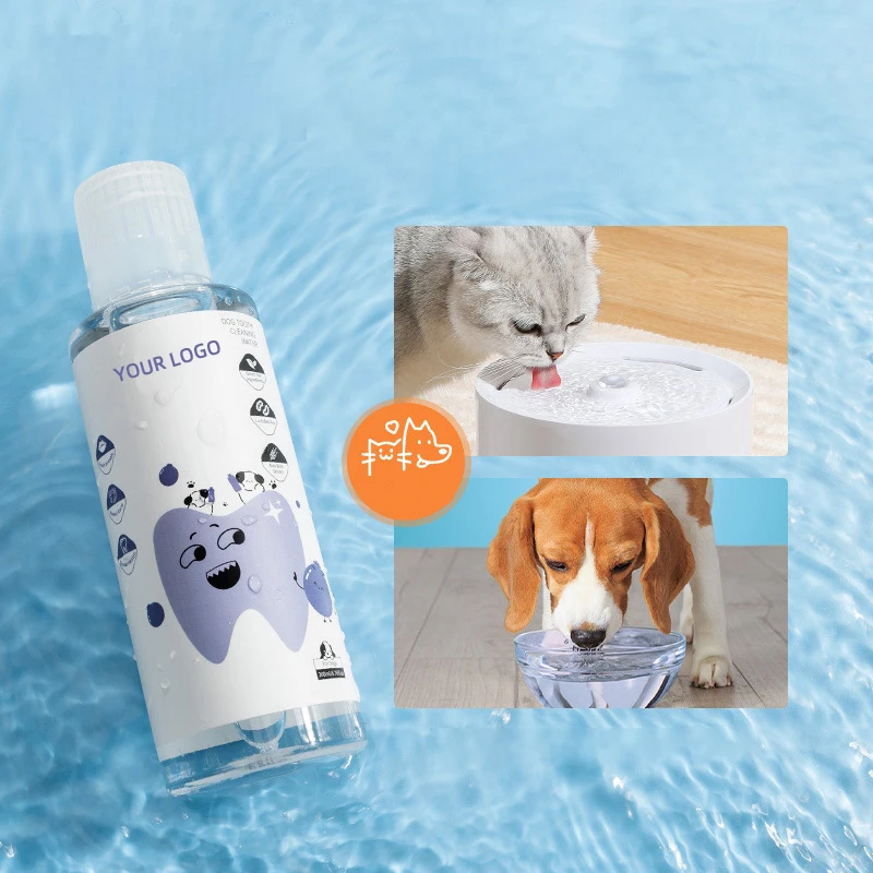 Portable Alcohol-Free Pet Care Products Multi-Purpose Oral Hygiene Formula Water Additive for Dogs & Cats Pet Dental Mouthwash