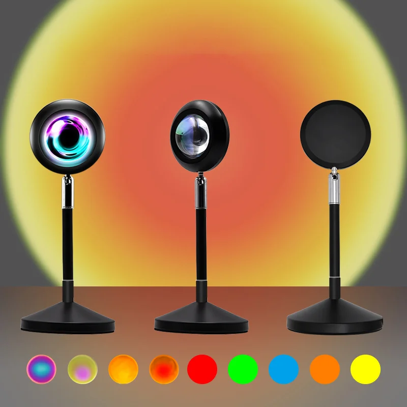 Factory Wholesale Price Table Led Night Rainbow Sunset Projection Lamp Rgb Sunset Lamp 16 Colors For Room