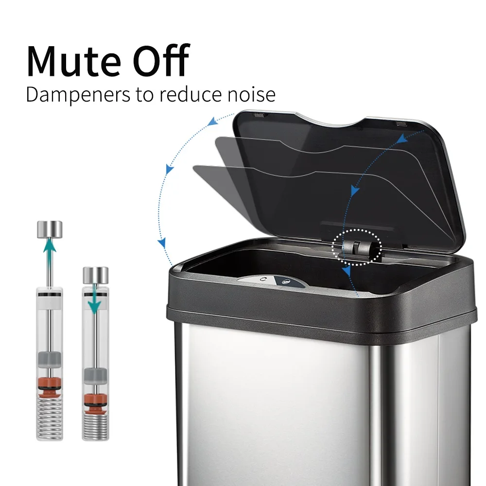 2024 OEM J&L High Volume 50l Trash Bin Easy To Install Non-Slip Garbage Container High Capacity Free Hands Trash Can for Hall