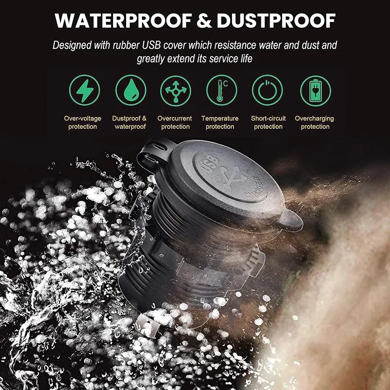 Usb Arj Soketi 12V Usb Chargers 3 2.1A Car Ports Ubs Fast Change 12V Socket For Automatic Boat