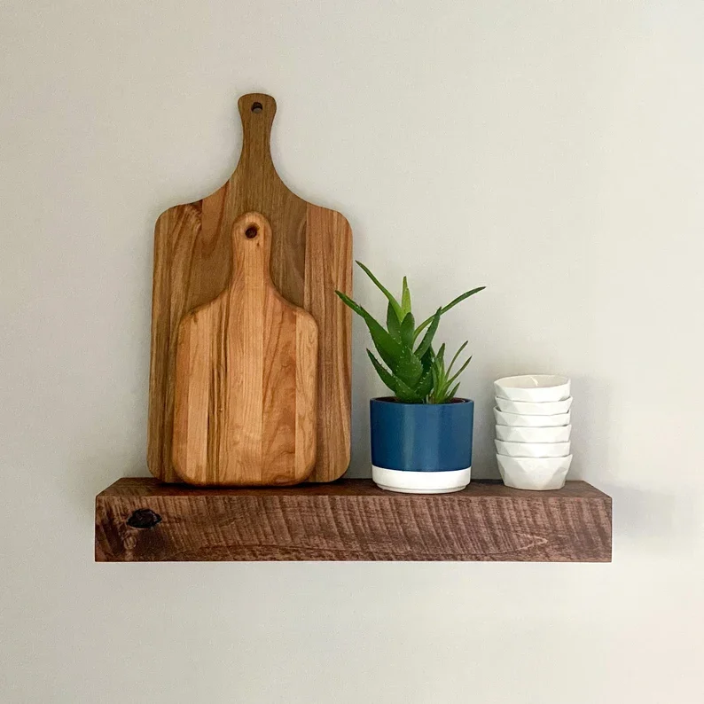 Hot Sales Solid Oak Wall Floating Shelves Decorative Heavy Duty Wall Storage Modern Rustic Floating Shelves