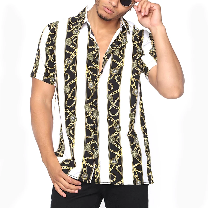 New Hawaiian Shirt 3D Digital Printing designer shirts men Retro Pattern Casual Loose dress shirts