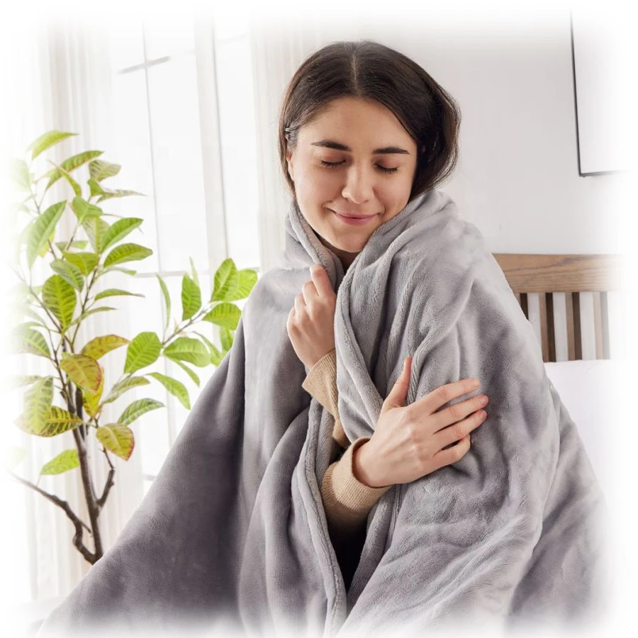 Best selling electric blanket soft Heated Throw Electric Blanket for Winter with 220V