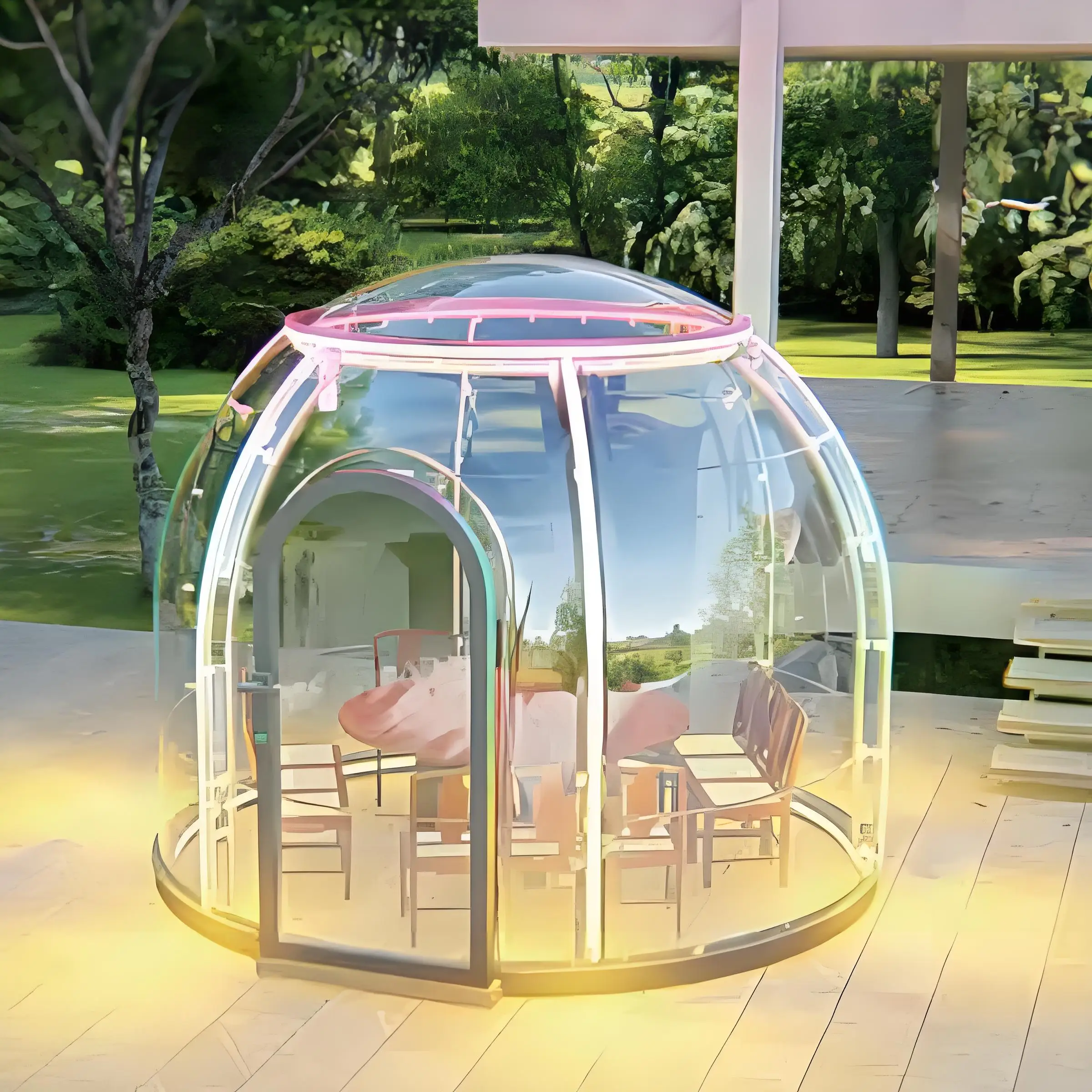 full house luxury camping dome geodesic transparent garden igloo round house