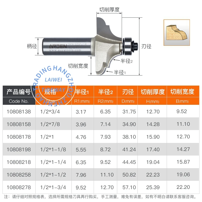  Фреза tideway LC0808 классические биты ogee лопатки пользовательские деревообрабатывающие электрические инструменты фреза шлифовальный