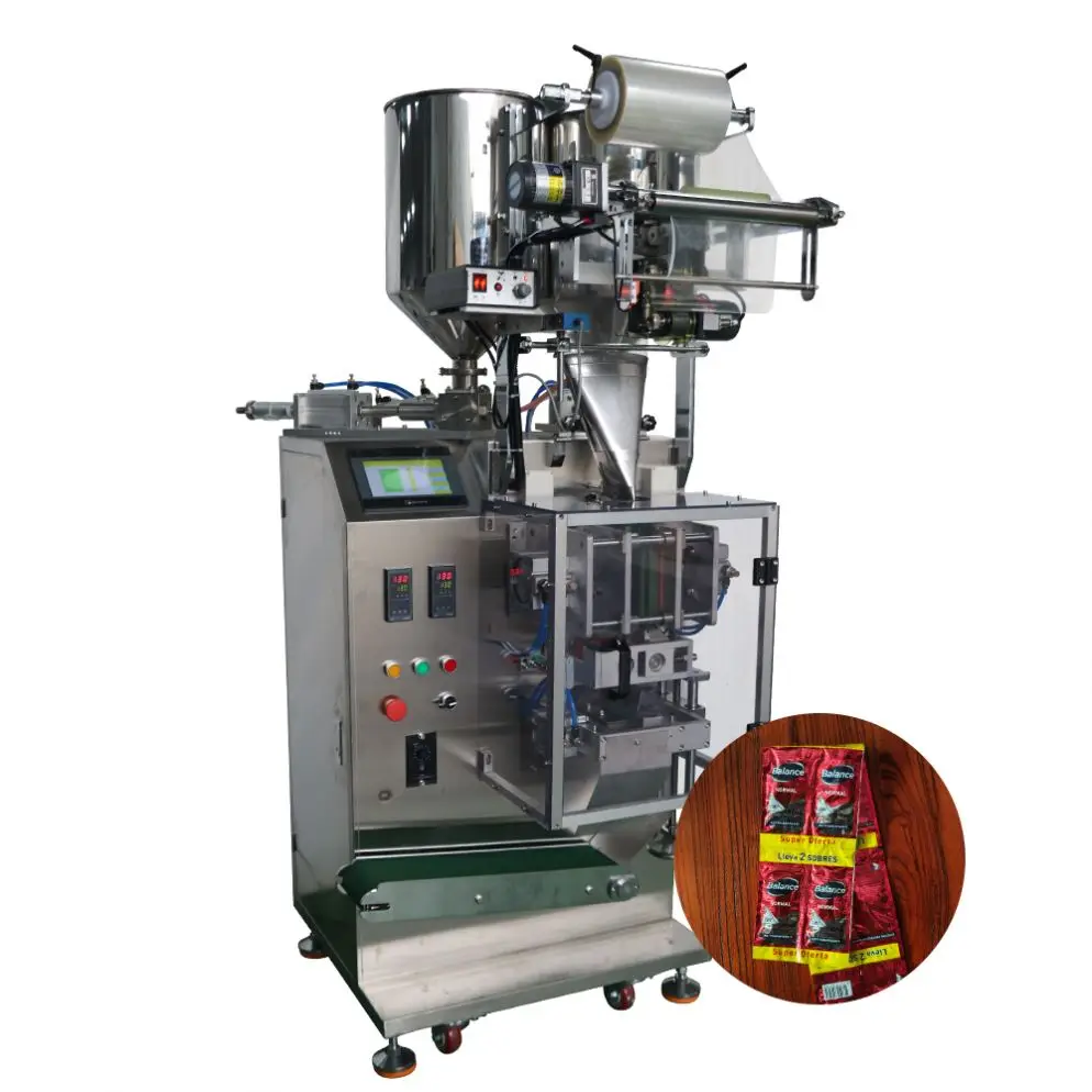 New Automatic Black Hair Dye Shampoo bath lotion Twin Double Material Sachet Packaging Machine