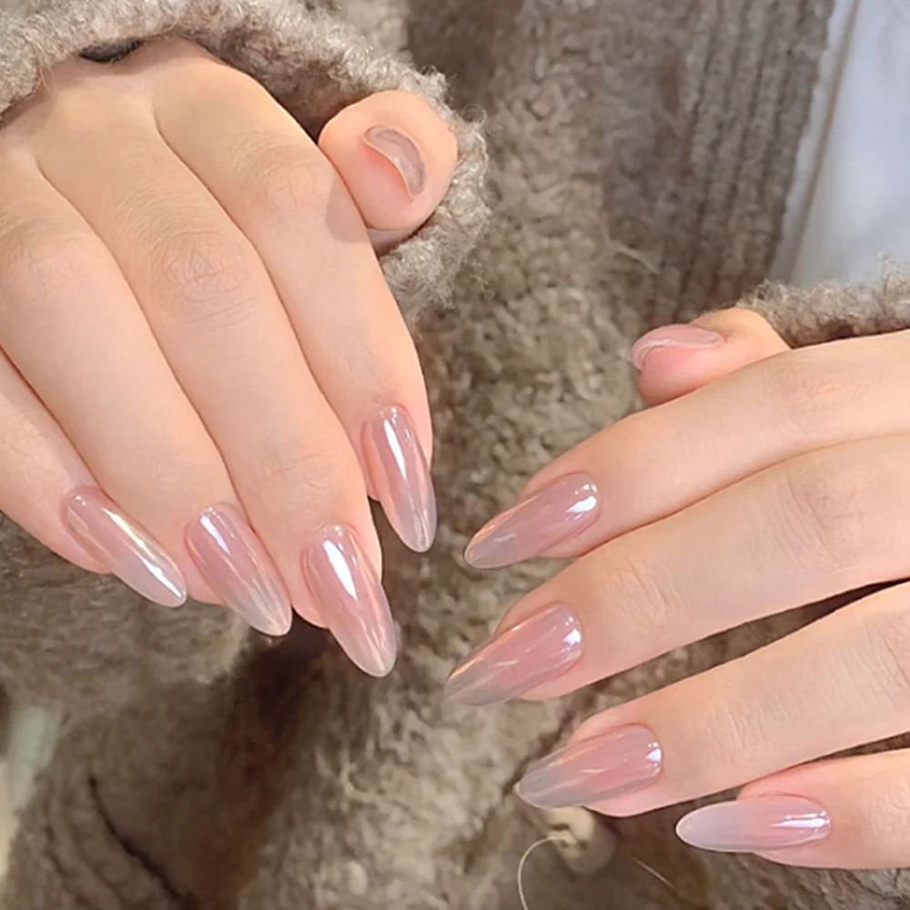 verified factory wholesale supply cheap price  glazed ombre cheek  design press on nails faux ongles
