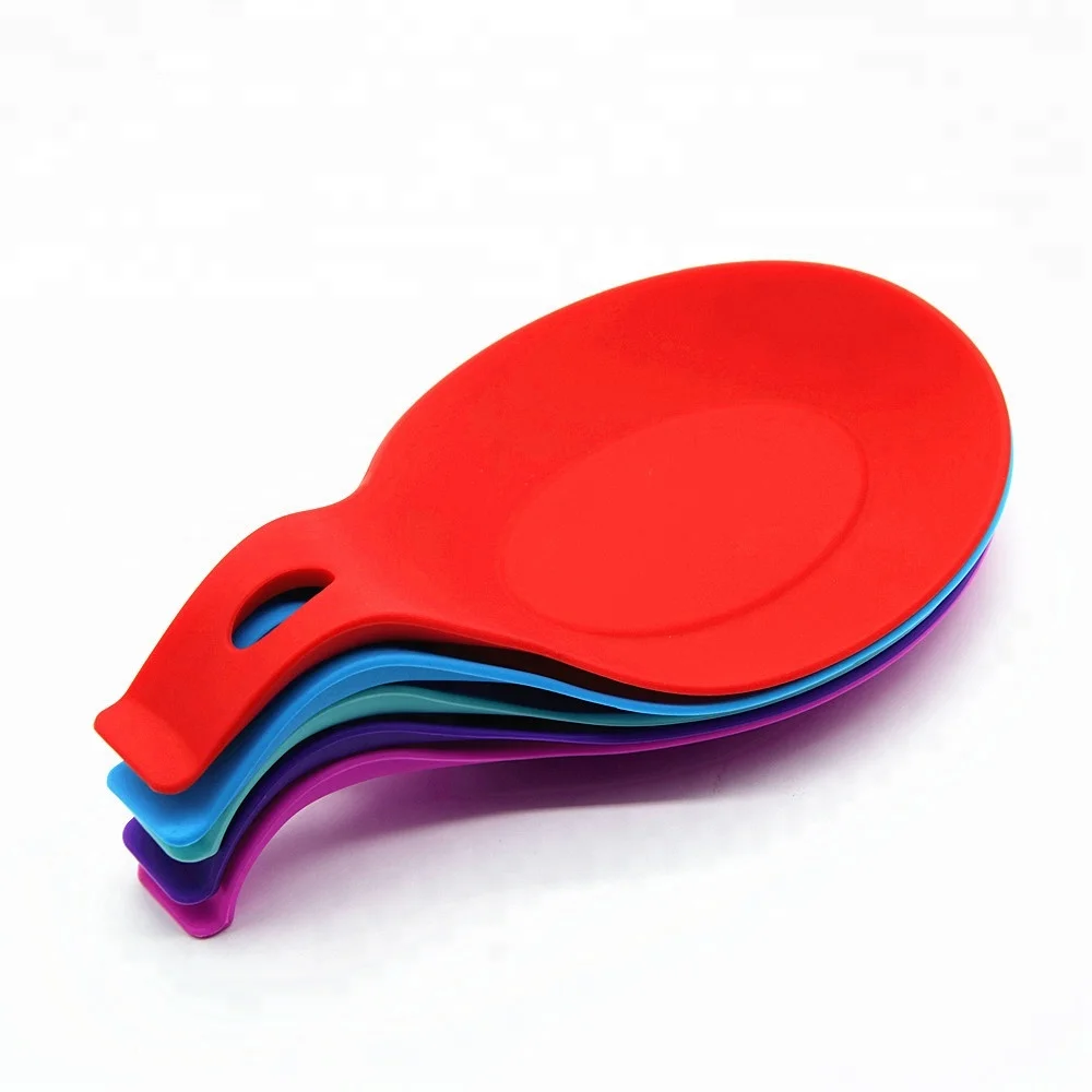 BPA Free Kitchen Utensil Holders Heat Resistant Silicone Cooking Spoon Holder Food Grade Silicone Spoon Rests