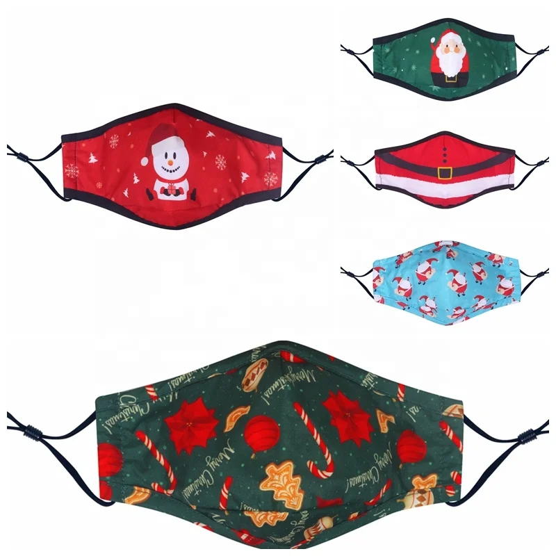 
fashion cut Reusable Washable maskes Christmas gift cotton maskes Breathable Anti-Dust Christmas face Maskes for women men 