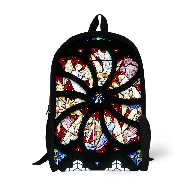 Angel oil painting print  kids bags school multifunctional baby bag backpack western style children backpack bag