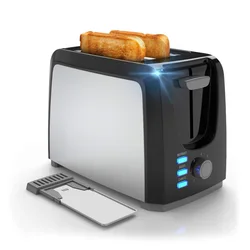 Bagel Toaster Evenly and Quickly with 2 Wide Slots 7 Shade Settings and Removable Crumb Tray Stainless Steel Black Toasters Ove