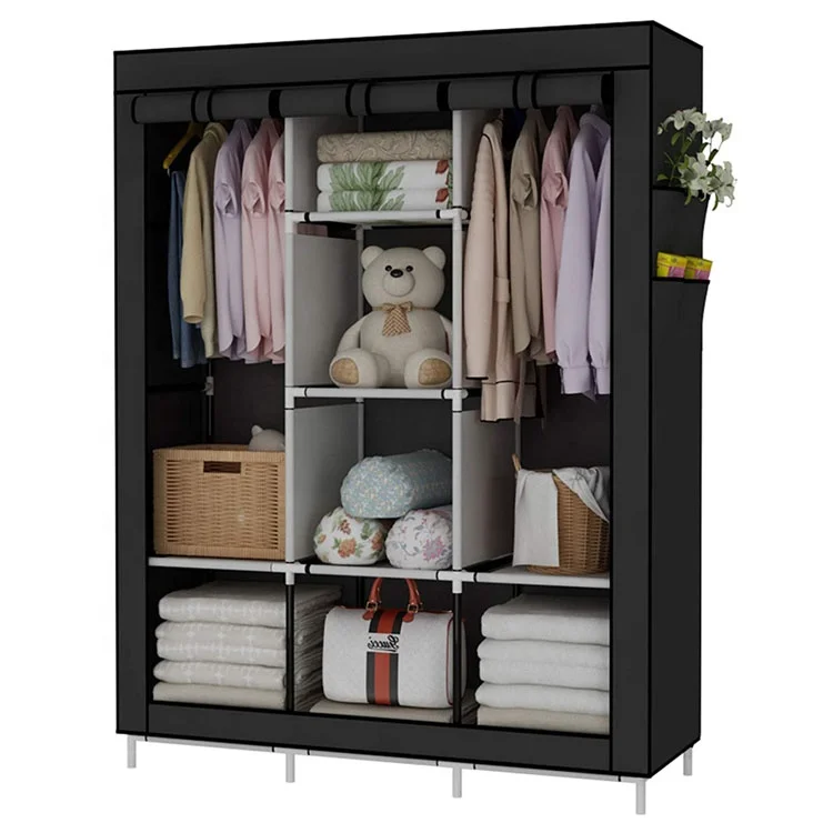 Foldable combined cloth drawer storage cabinet living room bedroom iron shelf fabric drawer storage cabinet