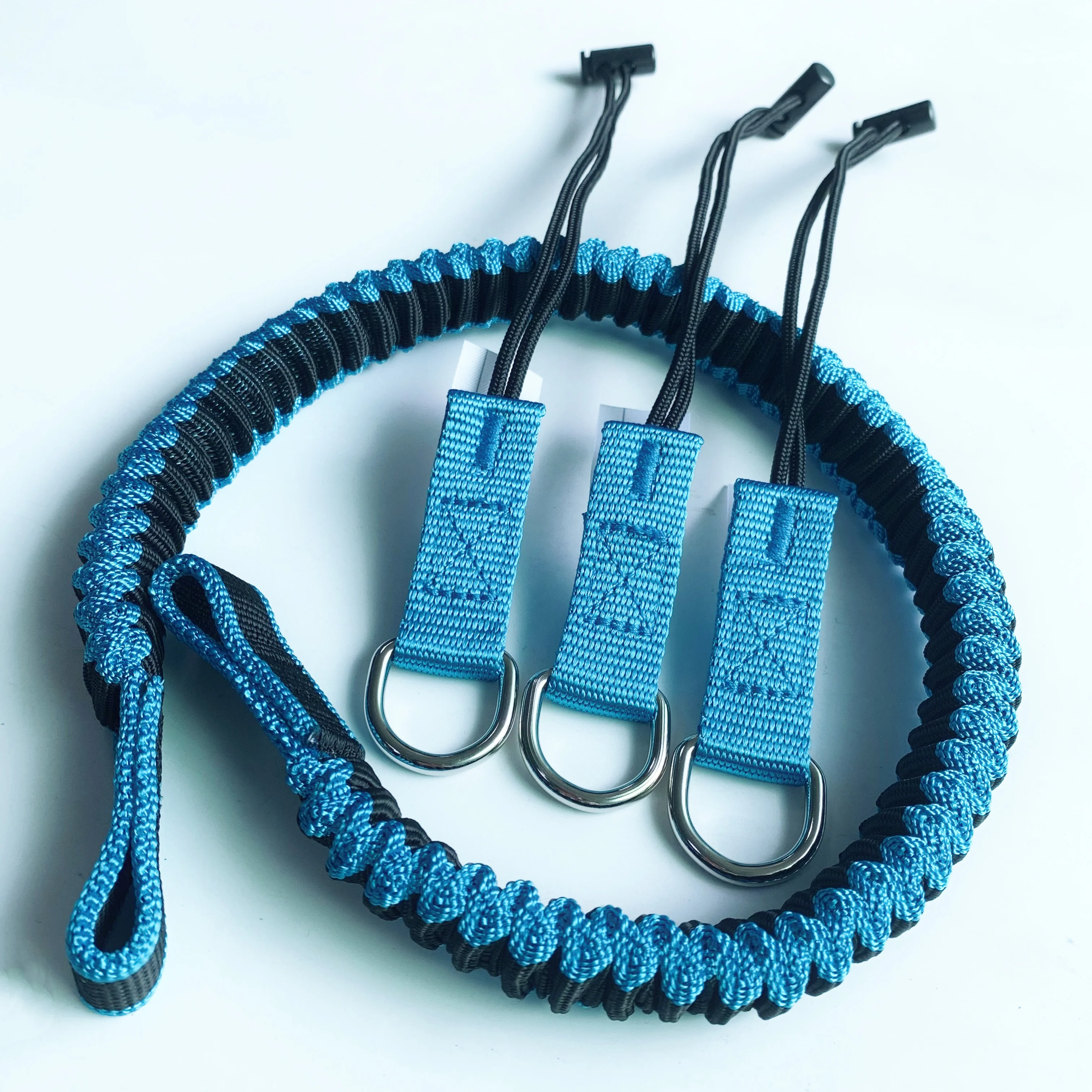 C-Pin lanyards 2.5kg force polyester bungee tether D ring type plastic buckle type tool catch tool lanyard for tool connection