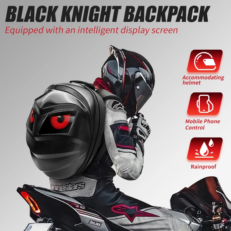 2024 High Summer Alien LED Display Black Knight Backpack for Motorcycle Bike Bicycle Backpacks Bags