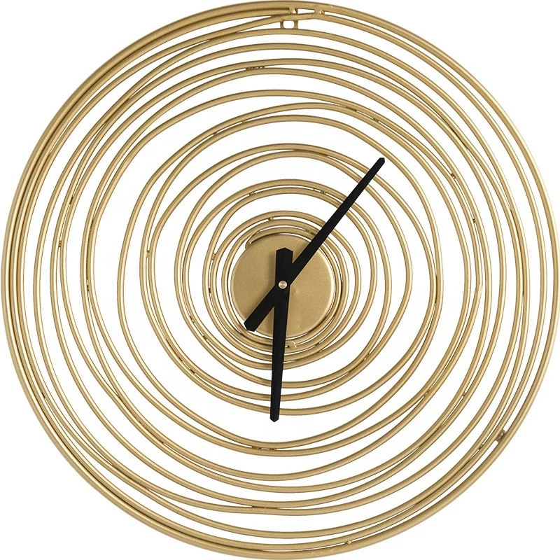 FYTCH New Design Nordic Home Fashion Personality Modern Art Metal Frame Time Ring Shaped Silent Wall Clock