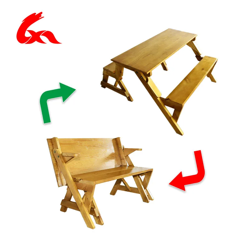 Outdoor Furniture Set Wood 2 in 1 Convertible Picnic Table & Garden Bench