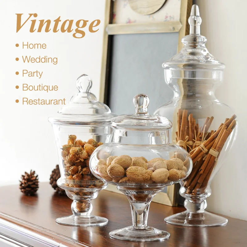 
Wholesale Customize 2019 New Glass Apothecary Jar with lid Welcome OEM accept logo 