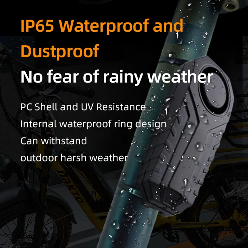 Weatherproof Electric Remote Motorcycle Alarm System Loud Sound Universal Security Alert for Bike and Bicycle Lock