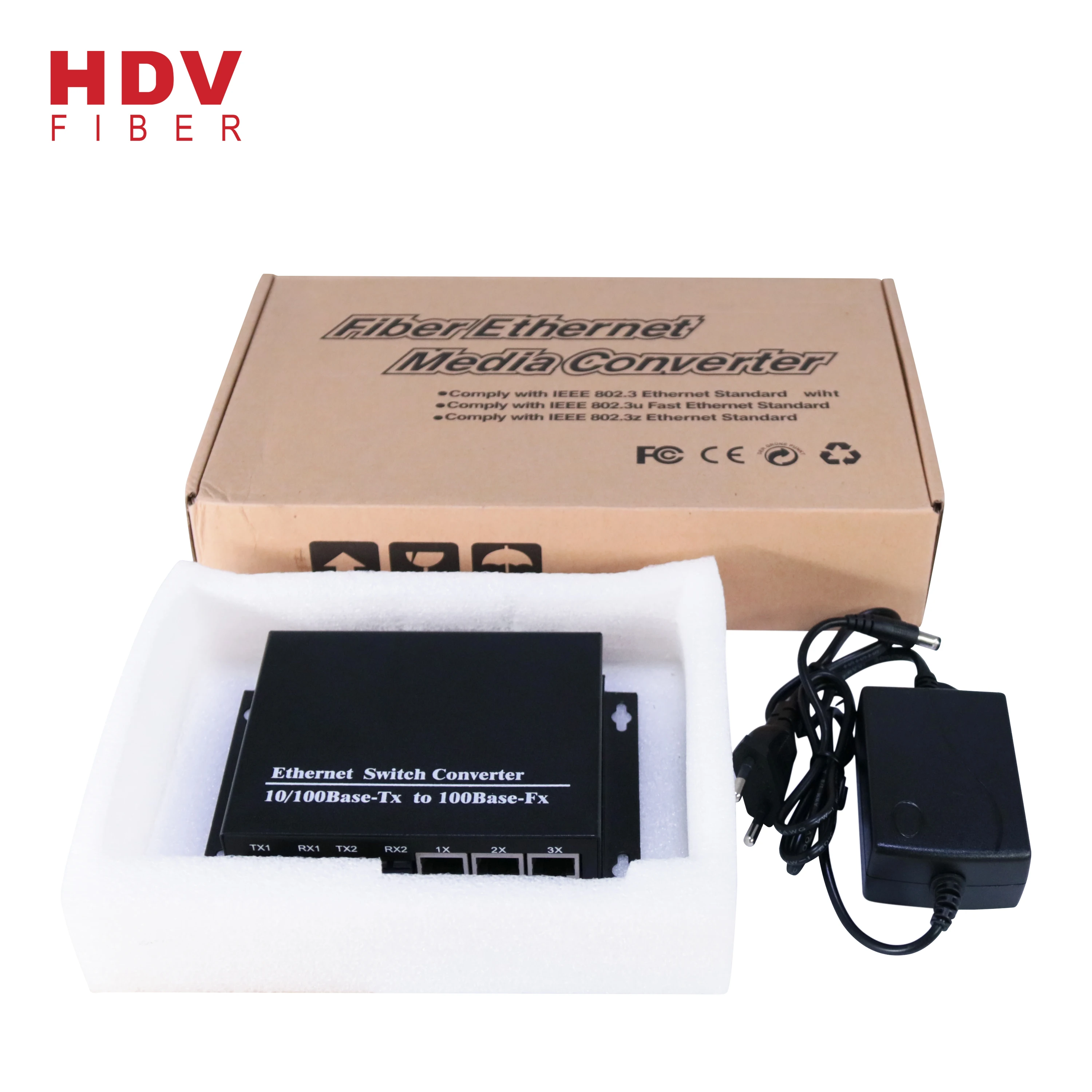New Model Industrial Ethernet Switch Dual Fiber Compatible Huawei Industrial 3 Port Ethernet Switch