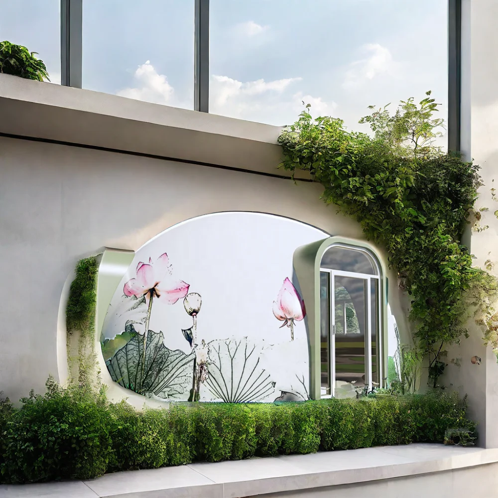 Curved French Window for New Building Star Dome Tourism HomeStay Functional Room with Green House Supply