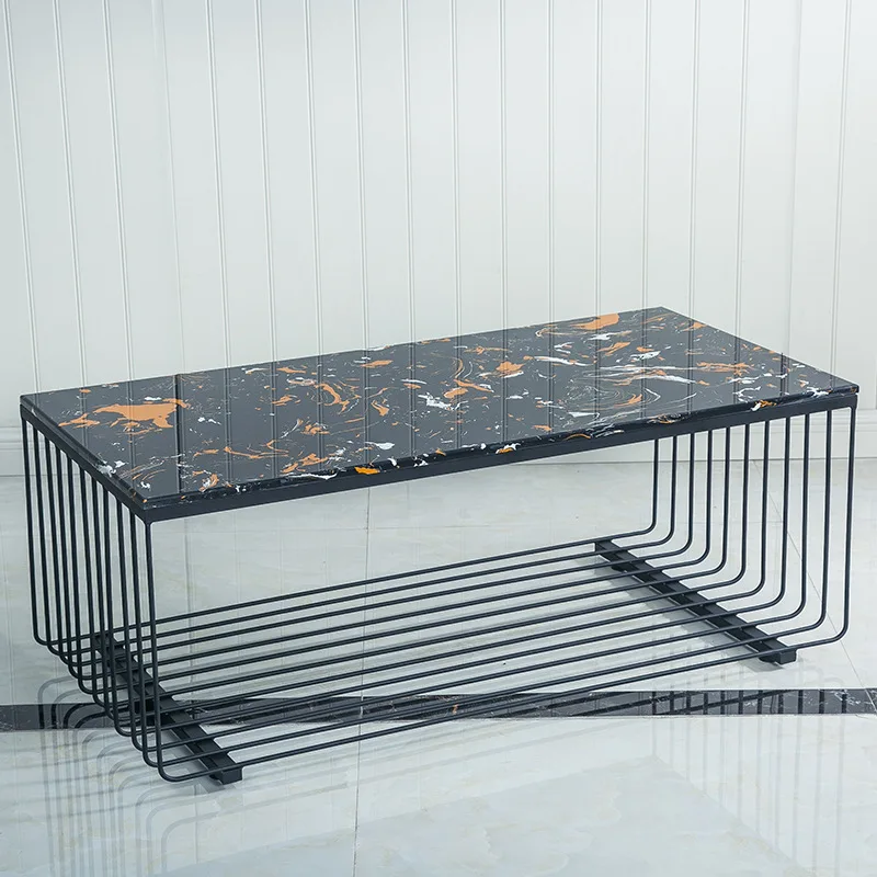 
new arrive wholesa modern simple square marble office coffee table living room furniture leisure chinese rock plate tea table 