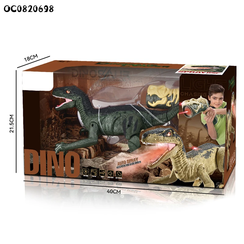 Infrared laser gun 5 channel remote control walking led rc dinosaur robot toy