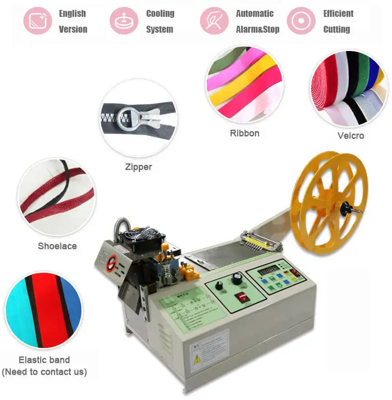 Automatic Computer Strip Webbing Fabric Paper Hot Balde Cutting Machine