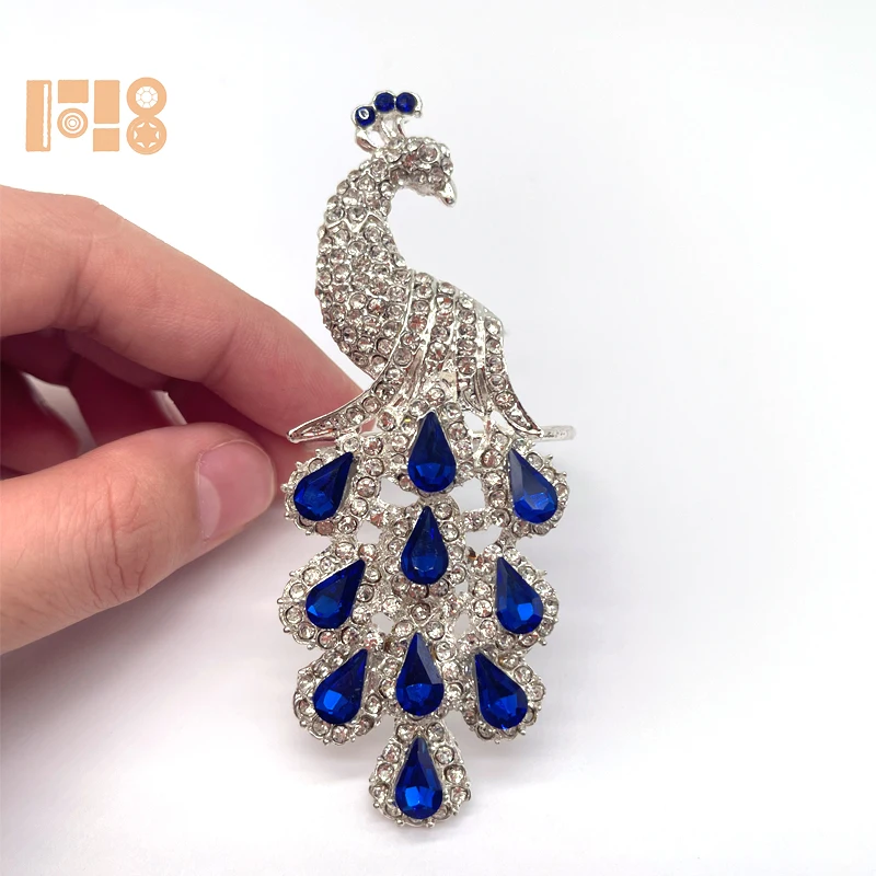 Wholesale rhinestone peacock napkin ring Crystal gem napkin rings for party accessories
