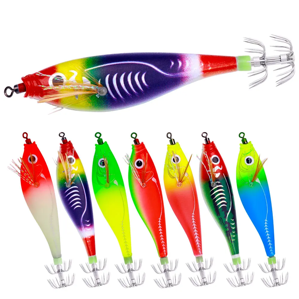 9.5CM-10G Jig lure wood shrimp jigging lures octopus squid fishing lure seafishing bait