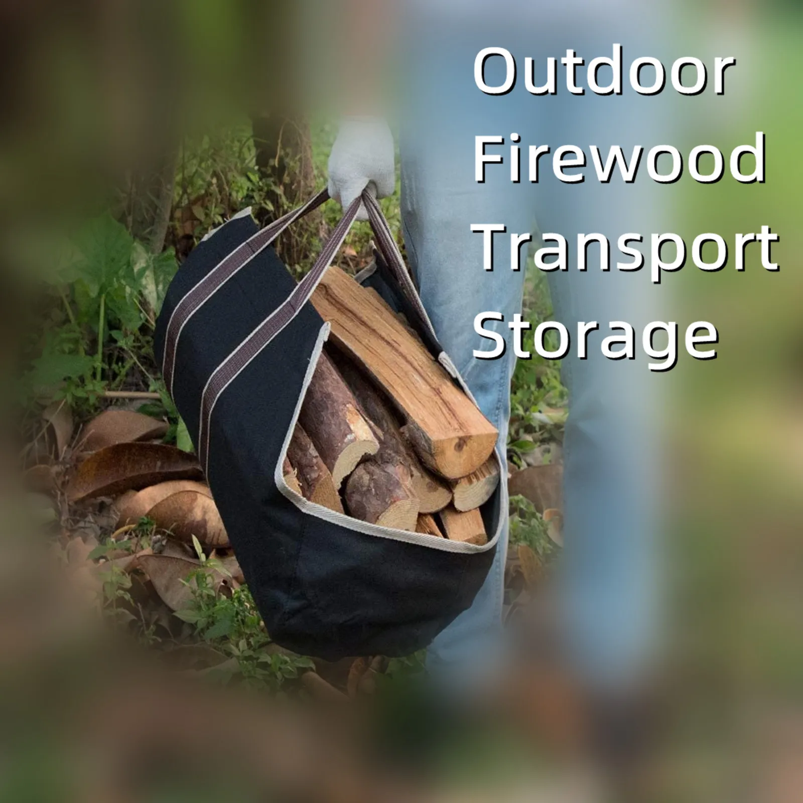 Heavy Duty Large Log Tote Bag Firewood Carrier Oxford Cloth Twigs Firewood Carry Bag