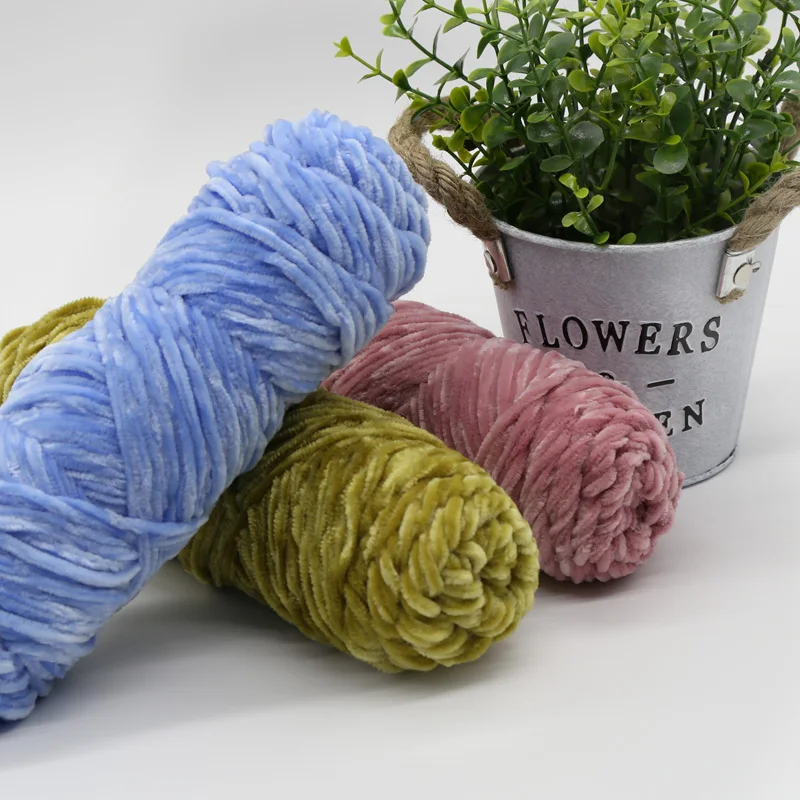 Dimuni Fashion 100% Polyester Yarn Unique Hand Knitting Chenille Yarn For Weaving