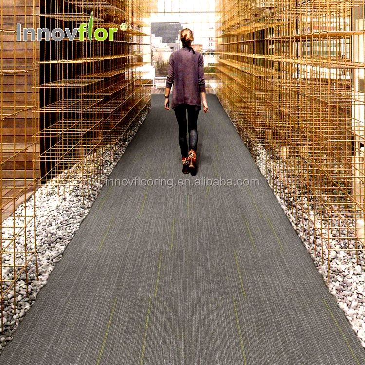 High Quality Comercial Use 50*50cm Bitumen Backing Stripe Carpet Tiles 100x100 For Office
