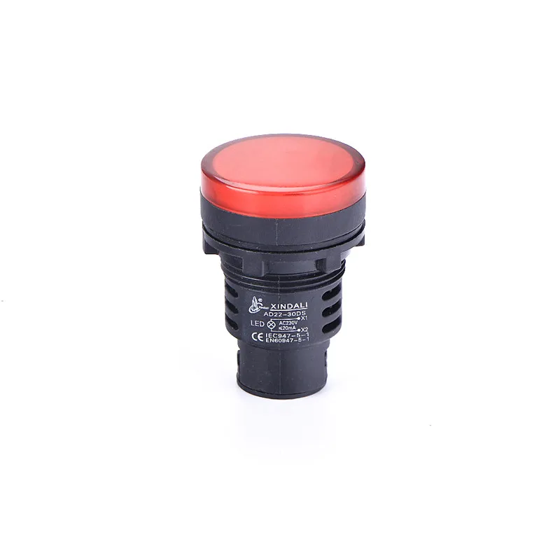 AD22-30DS Panel Mount Light Indicators 30mm LED Power Electronic Warning Pilot Signal Light Lamp Plastic 12V 24V 220V Red