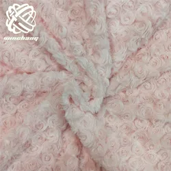 Keqiao Factory Lowest Wholesale Price Rose Wreath Style Pattern Short Fur Faux Rabbit Fur Plush Fabric For Garment Toy Bag