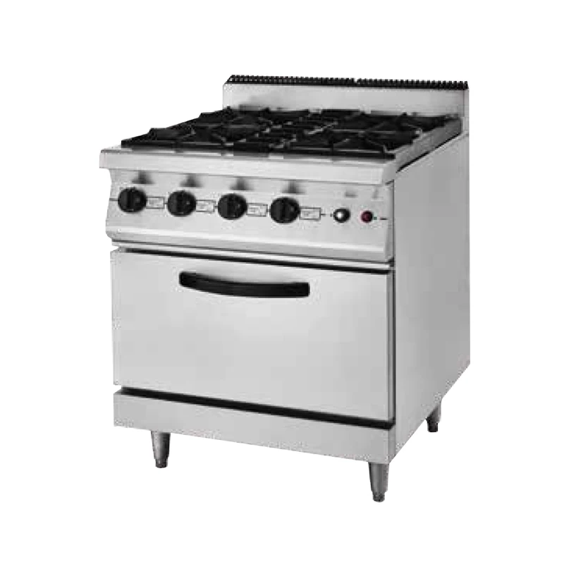 In-Smart commercial gas stove 4 burners with oven industrial large scale equipment for kitchen hotel golden supplier factory