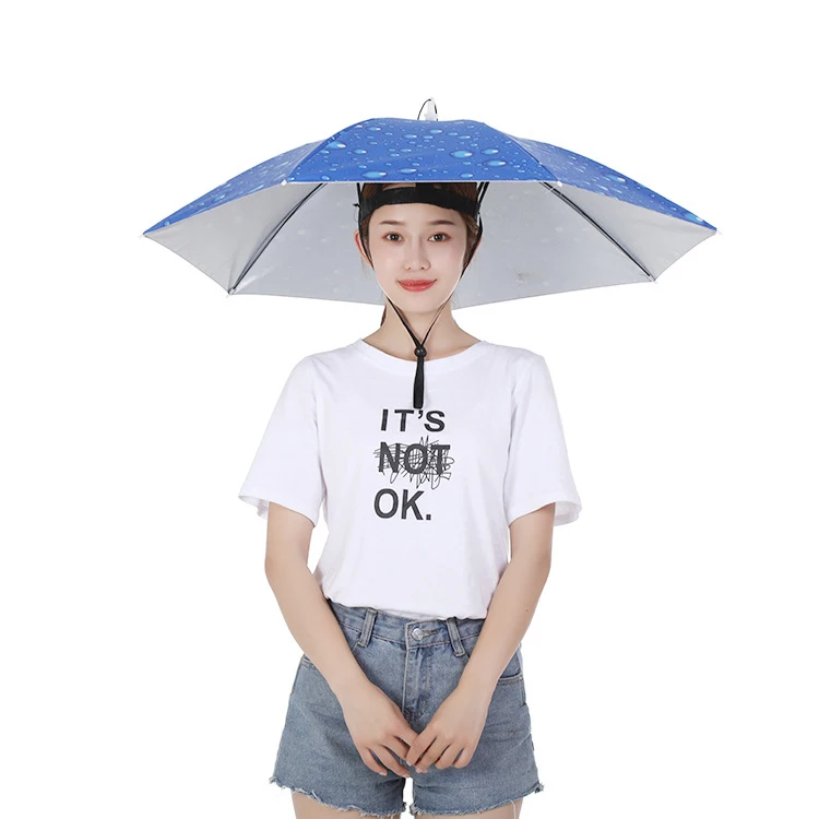 Promotional Custom Printed Head Hat Super Mini Paraguas Parapluie Sombrillas Fishing Umbrella