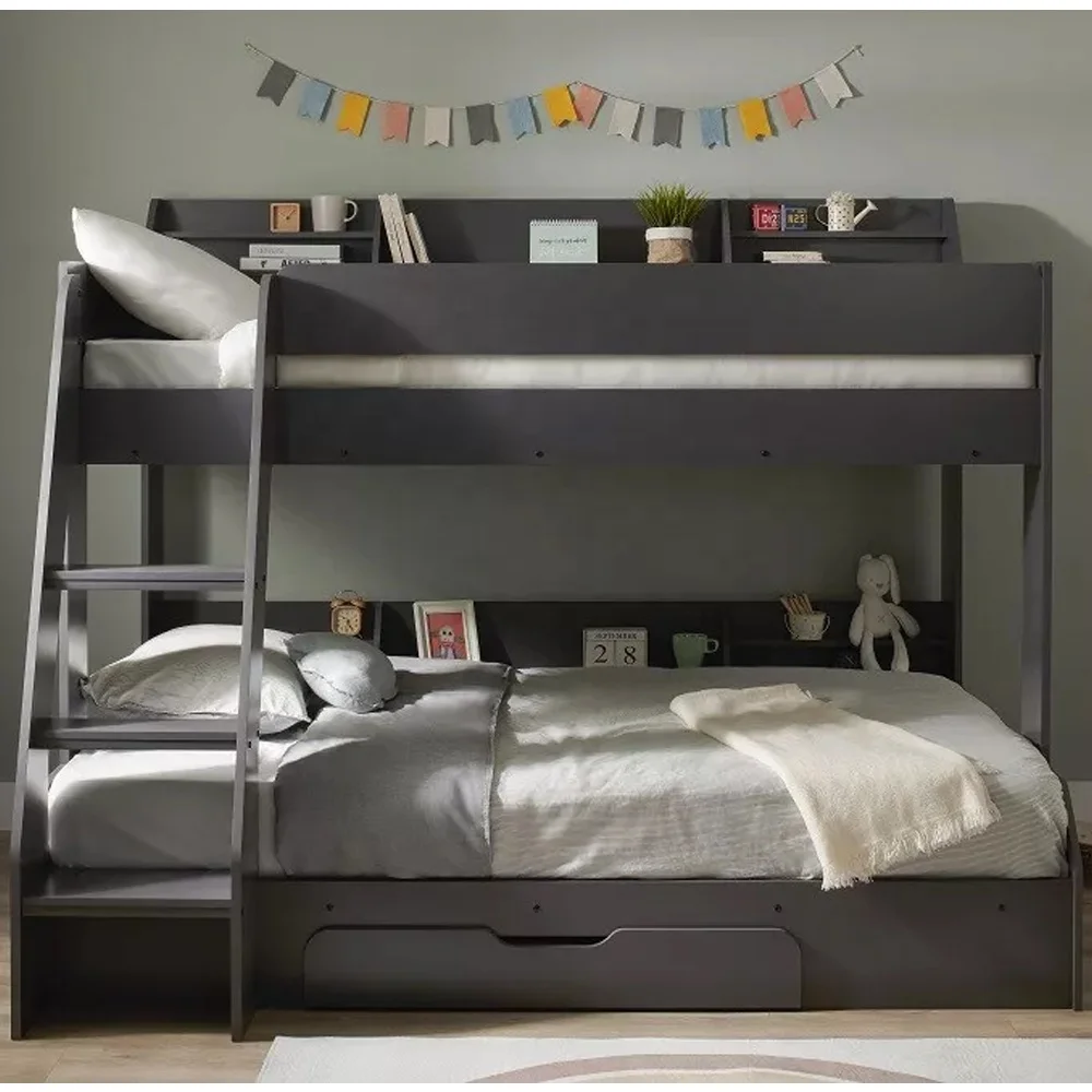 LM KIDS high loft beds house cot beds for kids Bedroom Furniture  Solid Wooden Kids Montessori Floor Bed Moder