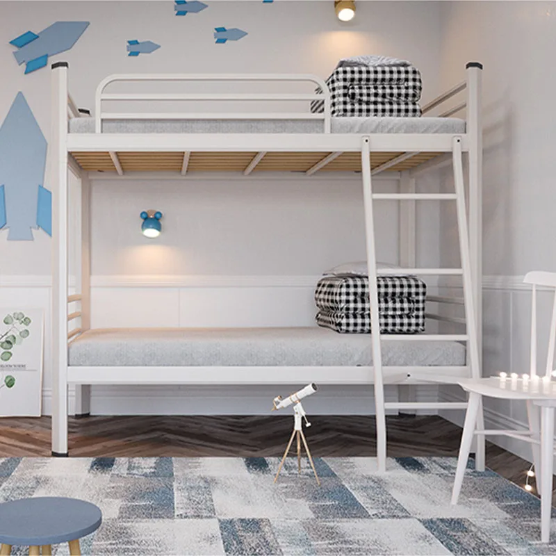 Hongkai Dormitory Single Queen King Metal Bunk Bed Hostel Bunk Bed School Apartment Steel Bunk Bed