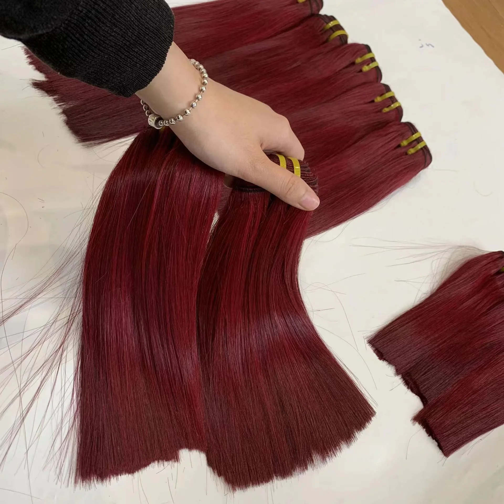 Оптовая продажа 100% необработанные волосы выровненные натуральные человеческие прямые двойные вытянуты 10 А 12 15 вьетнамские пучки необработанных волос продавцы