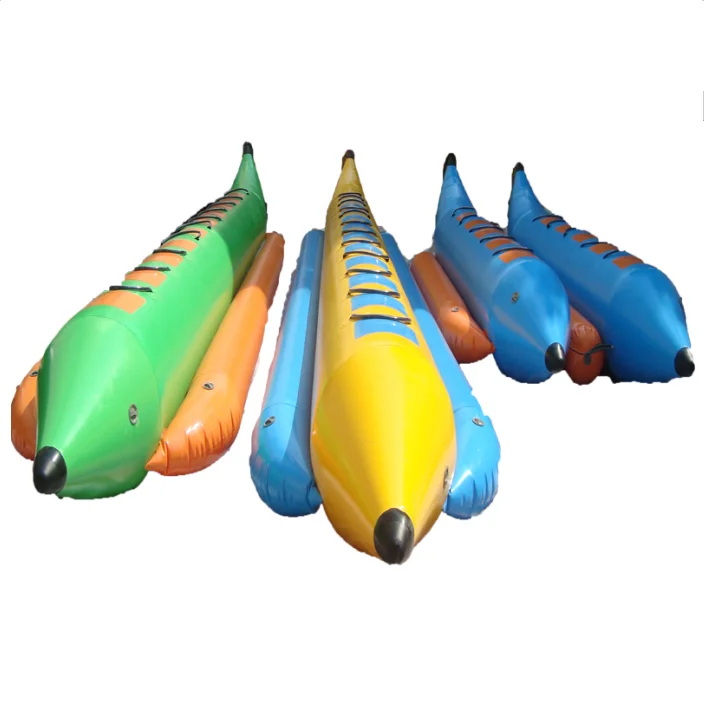0.65, 0.9mm PVC Wholesale inflatable fly fish banana boat for sale 5/6/7/8 people to sit