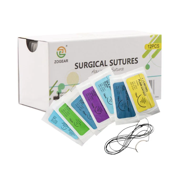 
ZOGEAR Disposable suture with needle, absorbent suture needle ,suture needles and suture material catgut 