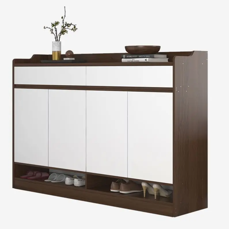 
Chinese wholesale living room cabinet-style wooden shoe rack against the wall can hold 40 pairs of shoes 