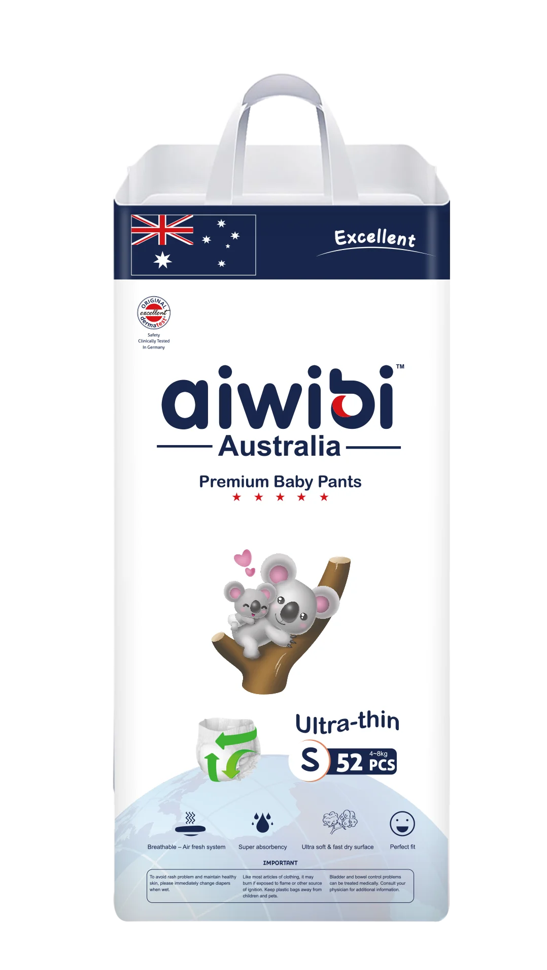 AIWIBI disposable baby diapers best selling high quality baby diapers  pants ultra thin good pampering baby nappies XXXL size 7