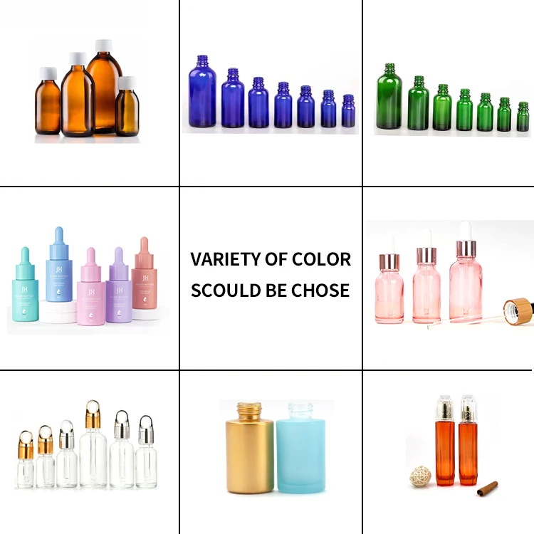 Black Packaging And Tilt 10ml Beautiful Jars Sets Bamboo Lid Pump Ampoule Mini Can Glass Cosmetic Bottle