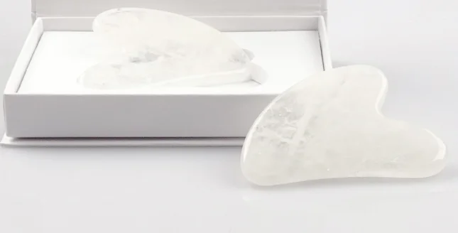 White Crystal quartz Clear gua sha facial tool White Face Facial Massager Jade gua sha face Healthcare Massage