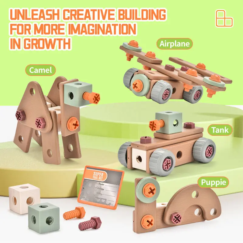 2024 Kids Simulation Drill And Screw Assembly Role Play Boy Tools Toy Household Tool Toy Mechanic Tool Box Set For Kids