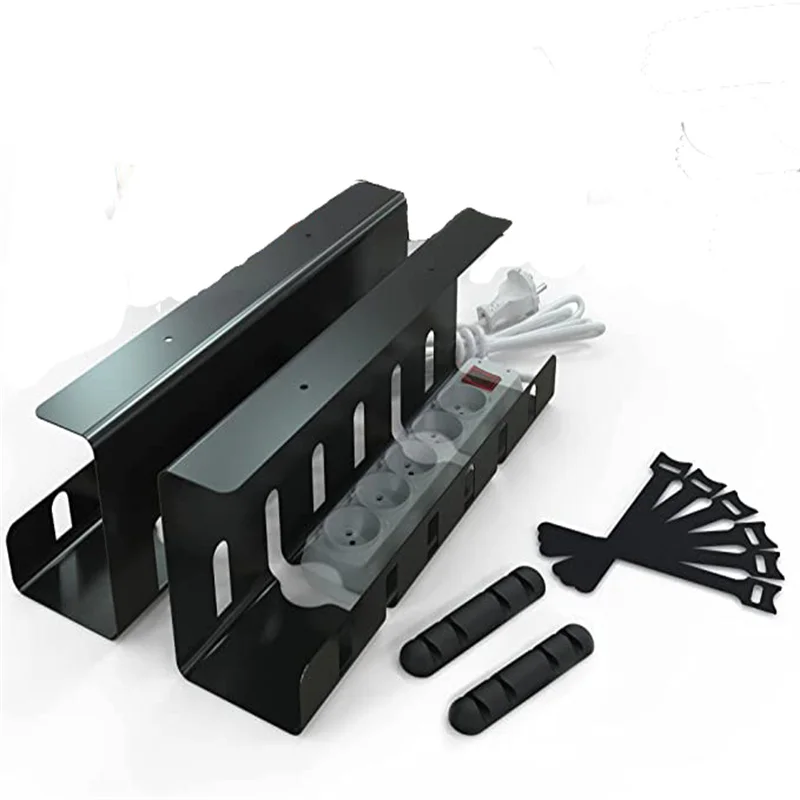 Under Desk Cable Management Tray Wire and Cable Organize White Tray Socket Wire