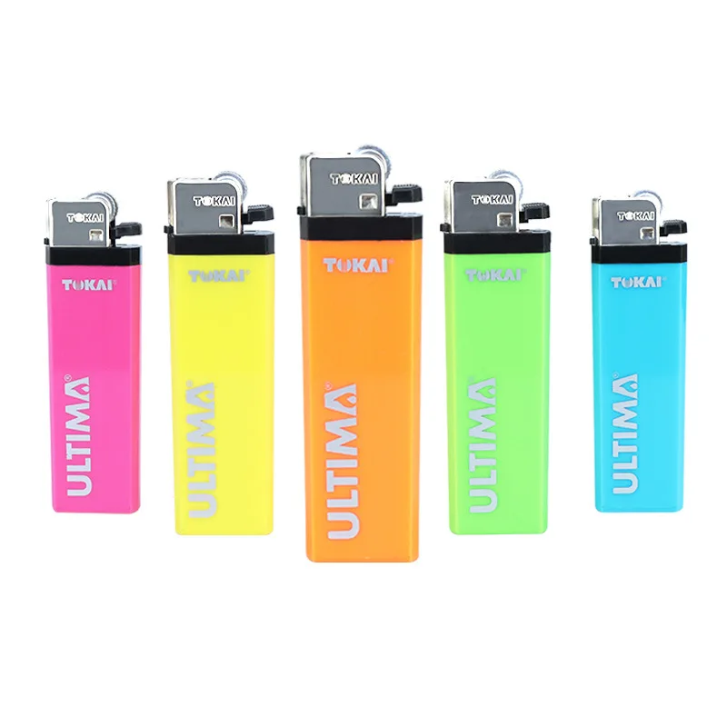 Direct factory hot selling smoking accessories AC801 adults disposable octagonal colorful plastic flint gas lighters