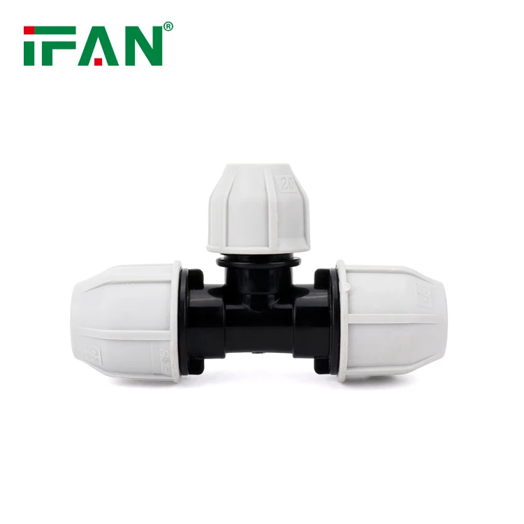 IFAN GB/T 13663 Standard PE Pipe Fittings 20-63MM Grey PP Fittings Reduce Tee Pipe Fittings HDPE For Water Supply